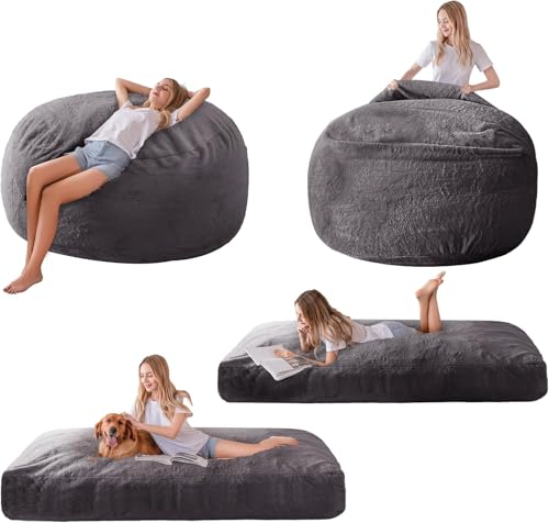 MAXYOYO Giant Bean Bag Chair Bed for Adults, Convertible Floor Sofa G466