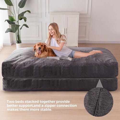 MAXYOYO Giant Bean Bag Chair Bed for Adults, Convertible Floor Sofa G466