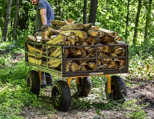 Gorilla Carts Heavy Duty Steel Mesh Utility Wagon Cart, 1000 lb Capacity, Gray M8719