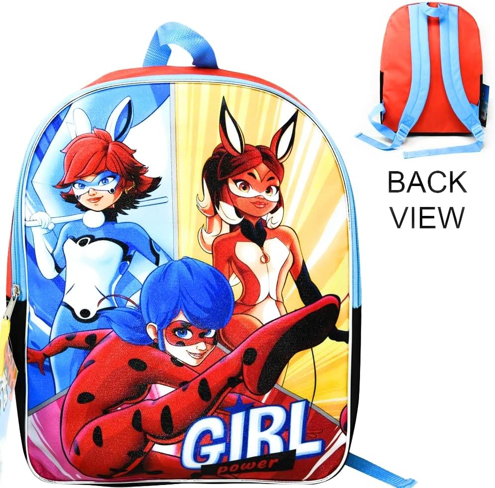 Miraculous Ladybug Backpack for Girls with Cartoon Print Y176