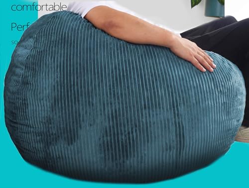 Faux Fur Bean Bag Chair for Adults with Filling, Blue J1419