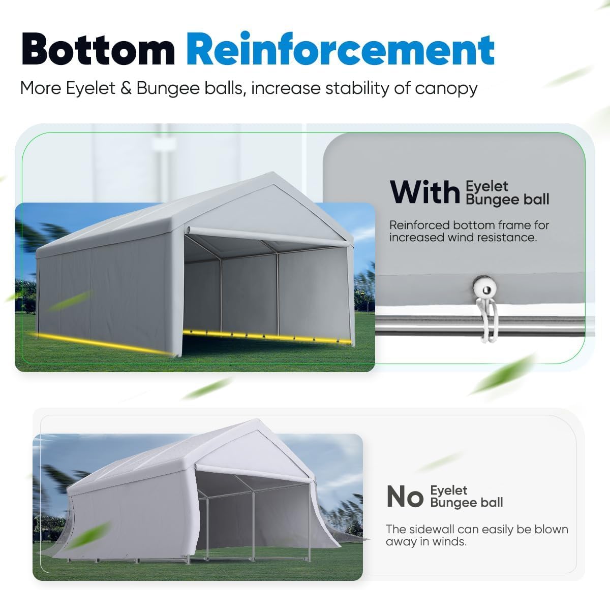 Quictent 13'x20' Heavy Duty Carport Galvanized Car Canopy Outdoor Boat Shelter - Silver Gray X40987