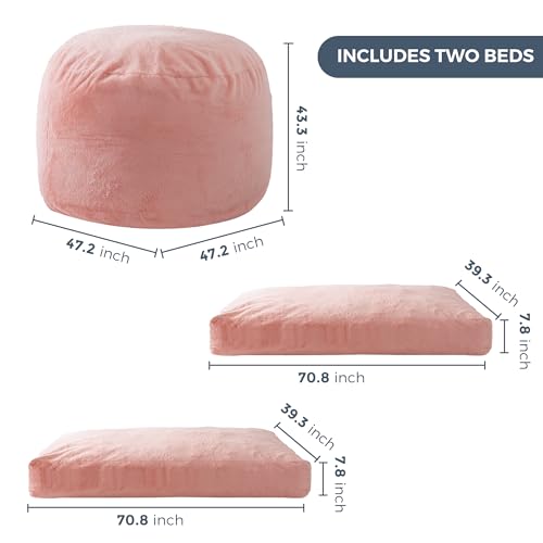 MAXYOYO Giant Bean Bag Chair Bed for Adults, Convertible Floor Sofa G466
