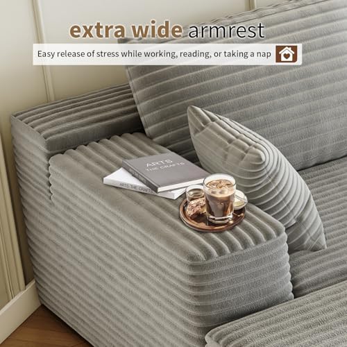 Cloud Modular Sectional Sofa with Ottoman, U Shaped, Black M332378
