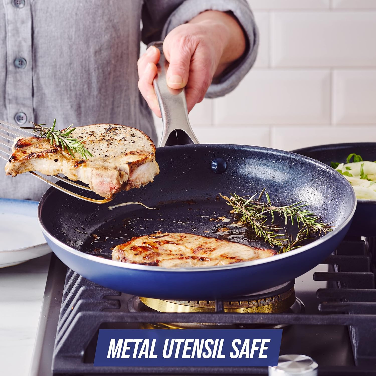 Blue Diamond Diamond Infused Ceramic Nonstick 12" Frying Pan with Lid, PFAS-Free, Oven Safe V747131