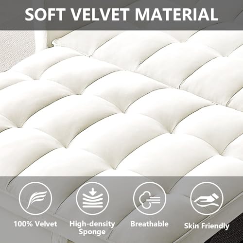 3 in 1 Convertible Sleeper Sofa Bed Futon with Adjustable Backrest, Velvet, Black Q74350