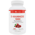 D-Mannose 1000 mg, Cranberry 2500 mg/serving, 120 Vegetable Capsule. Healthy urinary system, All-Natural, and Non-GMO.