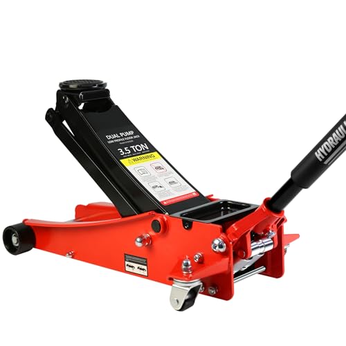 Pvillez Floor Jack, Heavy Duty Hydraulic Low Profile Steel Racing Jack, 2 Ton Capacity Blue H10635