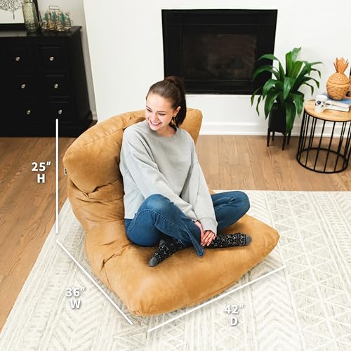 Big Joe Dorm Bean Bag Chair with Drink Holder, Black Smartmax, 3 ft Q1693