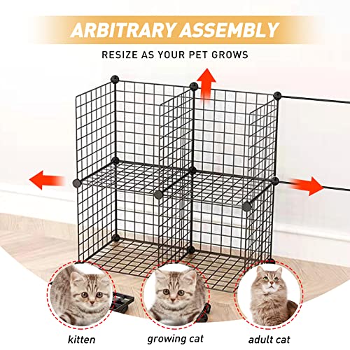 Large Cat Cage Indoor DIY Playpen Detachable Metal Wire Kennel Crate N19117
