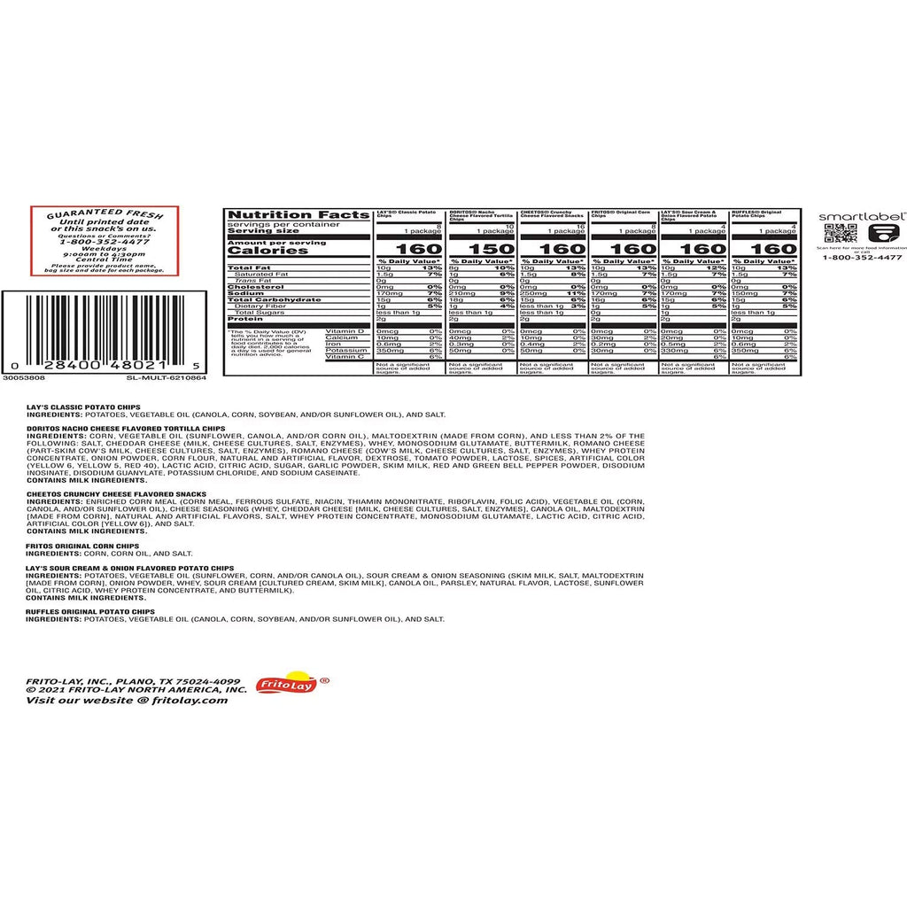 Frito Lay Big Grab Classic Mix Variety Chips, 50ct F5810