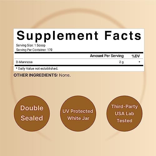 NatureBell D-Mannose 500mg Capsules with Cranberry Extract, 240 Count P7469