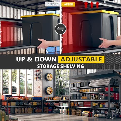 REIBII 60" W Garage Shelving 5-Tier Heavy Duty Metal Storage Shelves B60038