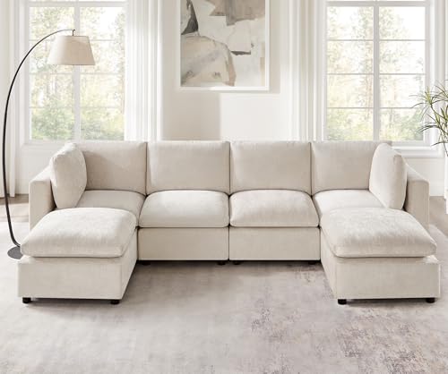 Modular Sectional Sofa with Ottoman for Small Apartments U669203
