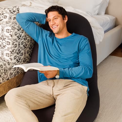 Moon Pod Bean Bag Chair - Large Modern Beanbag with Washable Stretch Cover, Light Gray J8137