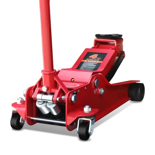 Auto Dynasty 4 Ton Low Profile Floor Jack, Heavy Duty Steel Hydraulic, Yellow B7990