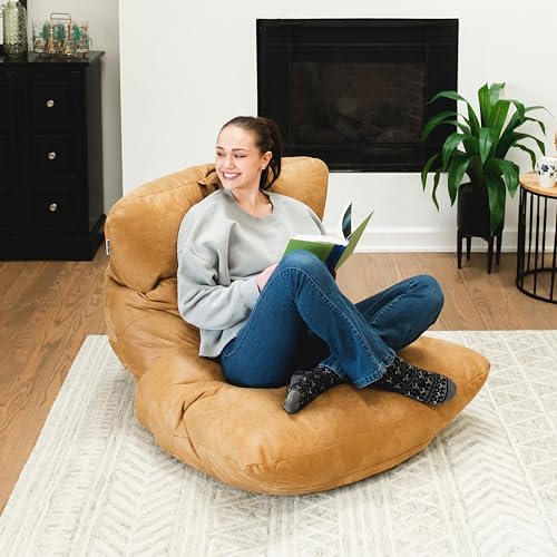 Big Joe Dorm Bean Bag Chair with Drink Holder, Black Smartmax, 3 ft Q1693