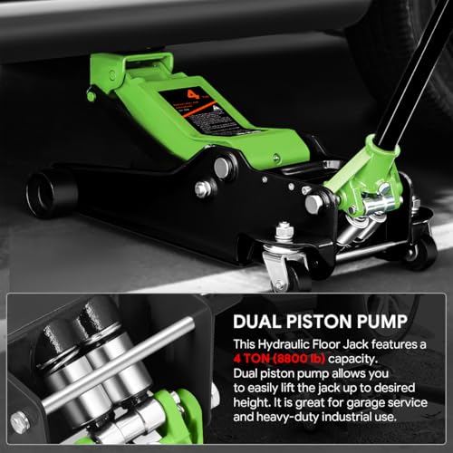 DNA MOTORING Floor Jack 3 Ton Low Profile Heavy Duty Hydraulic Car Jack, Black T11604