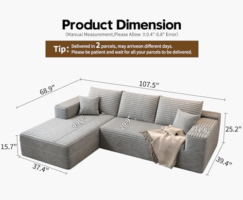 Cloud Modular Sectional Sofa with Ottoman, U Shaped, Black M332378