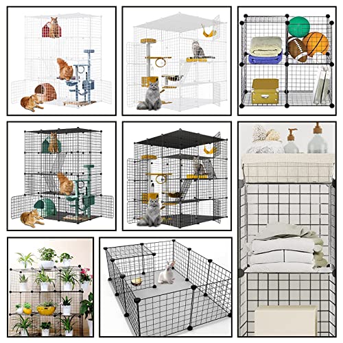 Large Cat Cage Indoor DIY Playpen Detachable Metal Wire Kennel Crate N19117