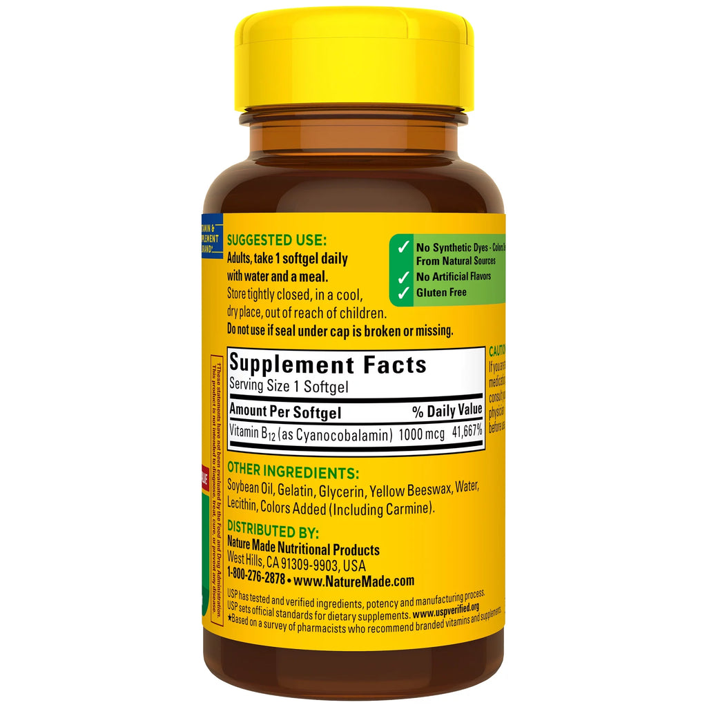 Nature Made Vitamin B12 1000 mcg Softgels, 310 Count D84526