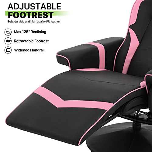 Magshion 360° Swivel Gaming Recliner Chair, Ergonomic PU Leather, Grey G328110