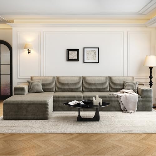 Cloud Modular Sectional Sofa with Ottoman, U Shaped, Black M332378