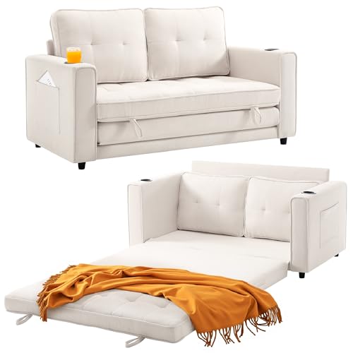 Loveseat Sleeper Sofa Bed Convertible Futon Couch Dark Blue Y2868