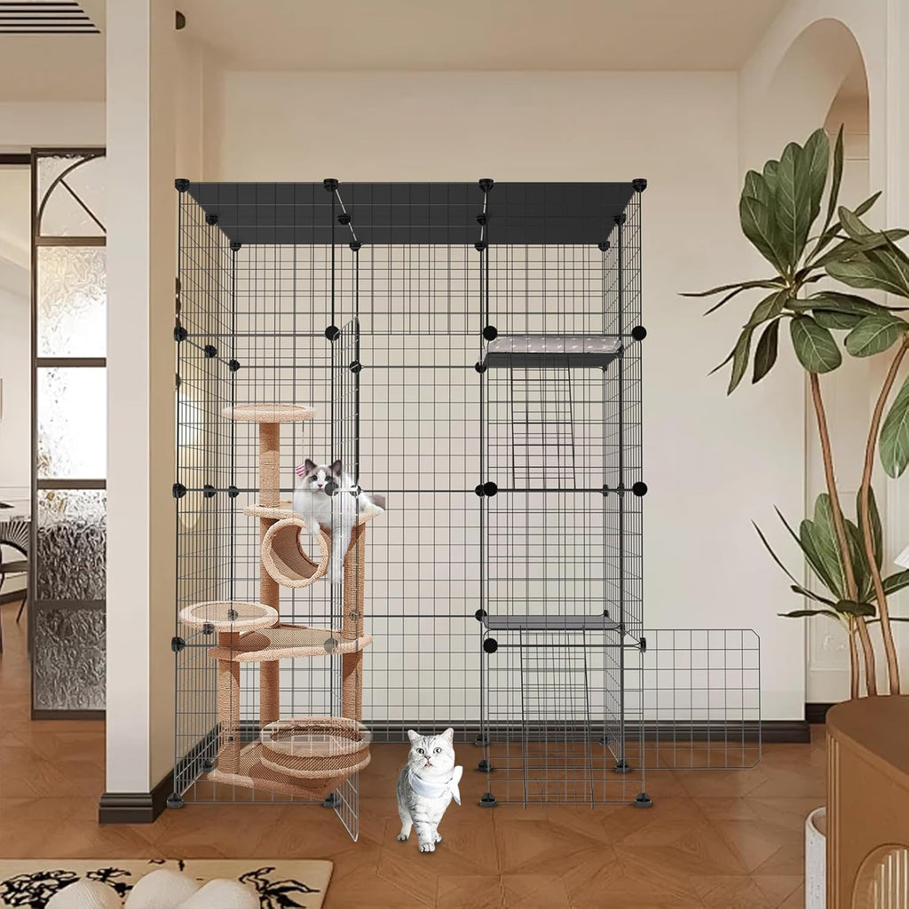 Large Cat Cage 3-Tier Catio Outdoor Cat Enclosure B2583