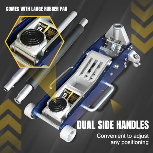 YELLOW JACKET 3 Ton Aluminum Floor Jack, 6600 lbs Capacity R359