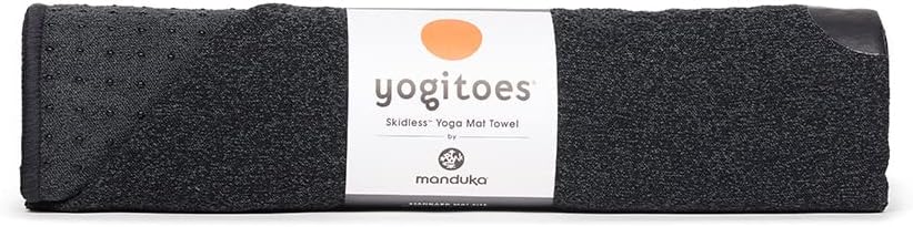 Manduka Yoga Towel for Mat Nonslip Quick Dry Hot Yoga 72 Inch Onyx F67857