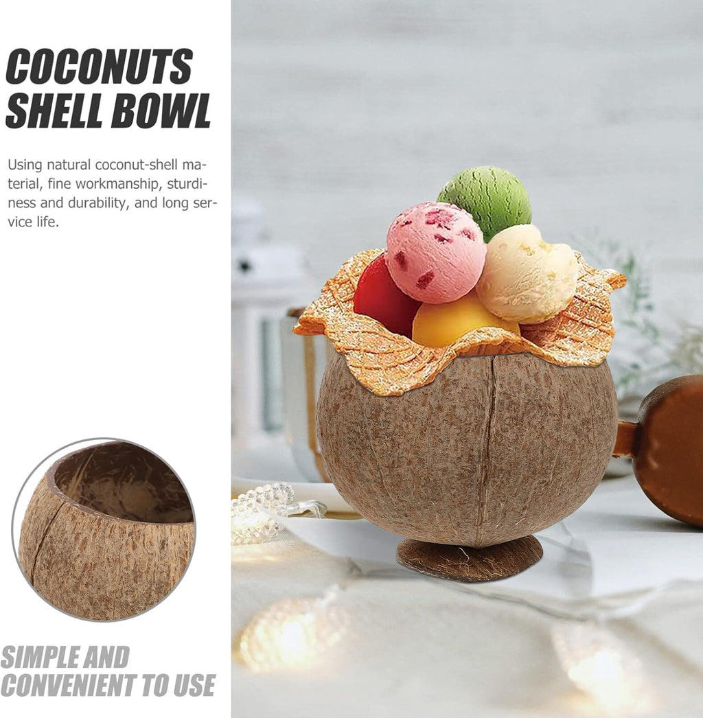 Tiki 4pcs Natural Coconut Shell Cups Hawaiian Luau Party D954539