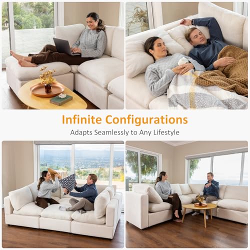 Modular Sectional Sofa with Ottoman for Small Apartments U669203