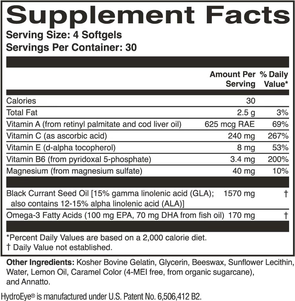 HydroEye Softgels - Dry Eye Relief - 120 Count D620