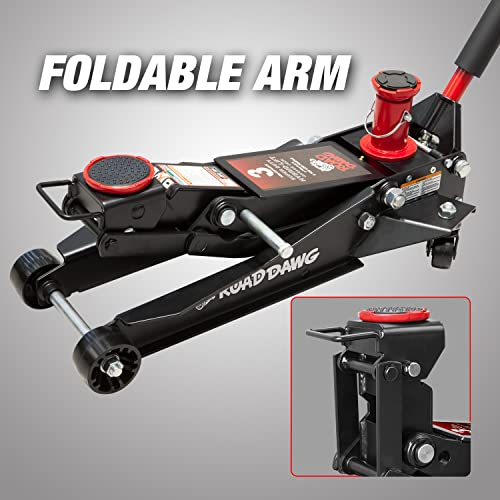 Torin Hydraulic Foldable Garage Floor Jack, 3 Ton Capacity, Black E45210