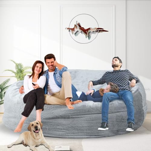 Bean Bag Chair for Adults 3FT, Soft Removable Cover, Light Gray M535251
