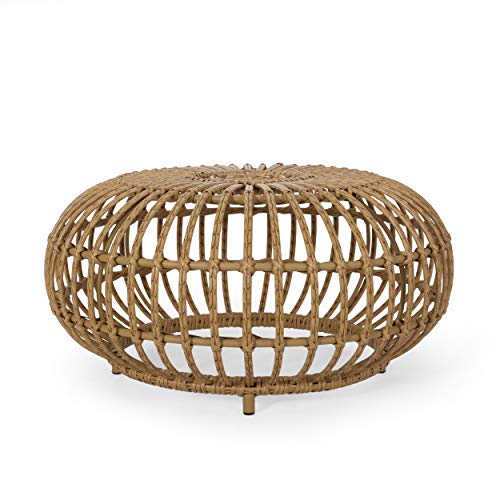 Round Rattan Coffee Table, All-Weather and Rust Resistant R50926