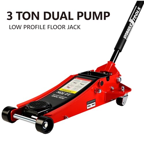 Pvillez Floor Jack, Heavy Duty Hydraulic Low Profile Steel Racing Jack, 2 Ton Capacity Blue H10635