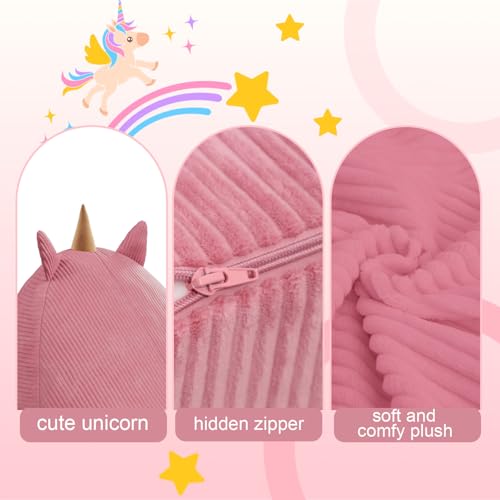 COMAX Unicorn Bean Bag Chair for Kids with Filler, Pink H562644