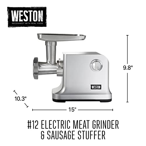 Weston Electric Meat Grinder & Sausage Stuffer, 750 Watt, Stainless Steel Plates Z3185