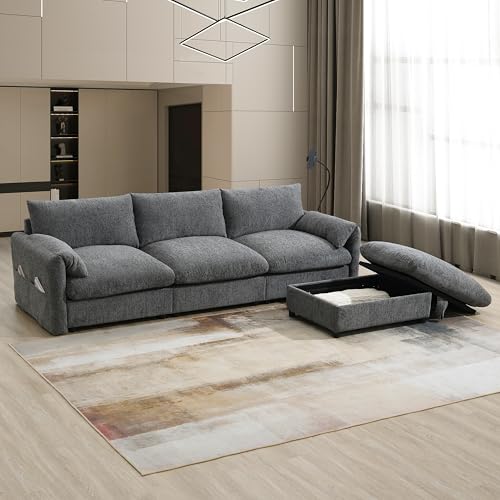 Oversized Modular Sectional Sofa with Movable Ottoman E909