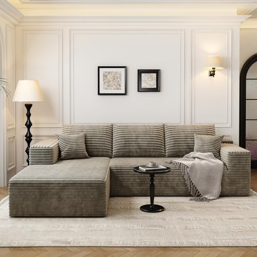 Cloud Modular Sectional Sofa with Ottoman, U Shaped, Black M332378
