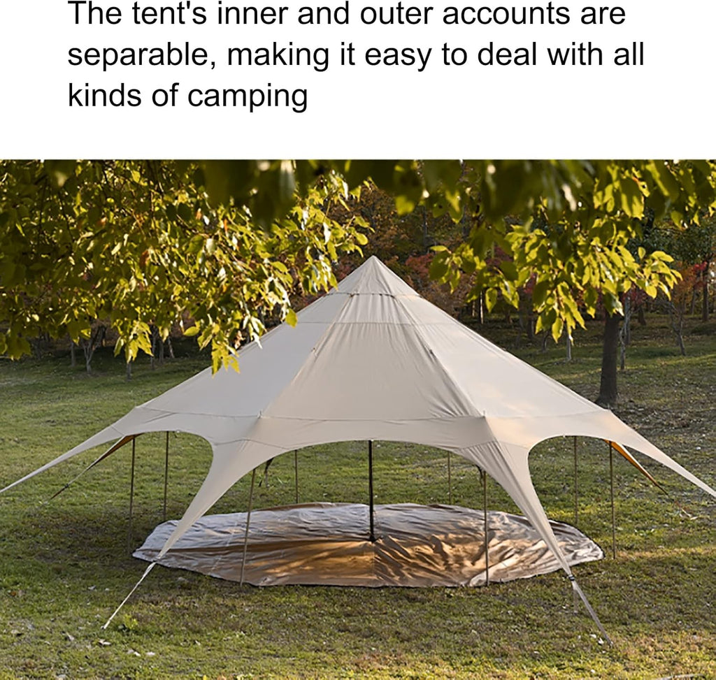 Outdoor Waterproof Cotton Canvas Bell Tent for 8-10 Person Family Camping with Stove Jack O236