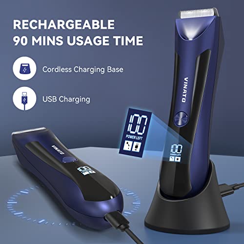 Electric Body Hair Trimmer for Men, Waterproof Ball Shaver with USB Recharge Dock F8511