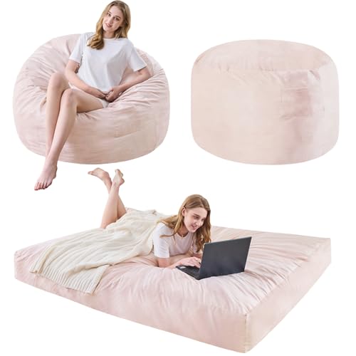 Giant Bean Bag Chair for Adults Convertible Bed with Microfiber Cover Charcoal G62613