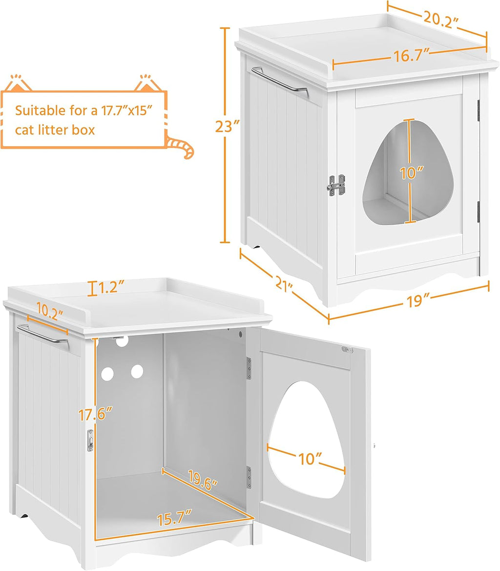 Topeakmart Hidden Cat Litter Box Enclosure Furniture, Cat House & Side Table T555011