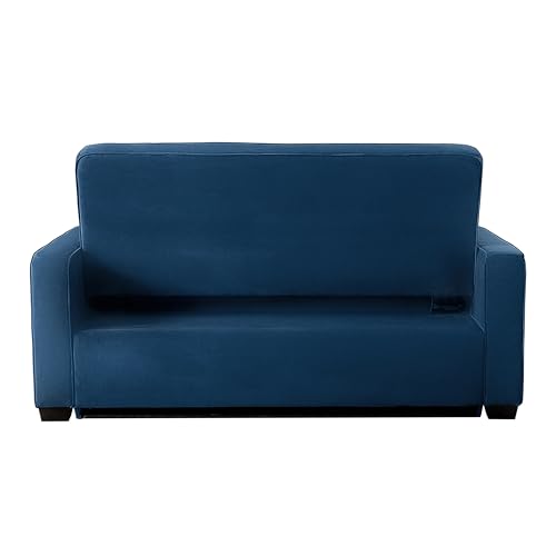 Serta Ainsley Convertible Sleeper Sofa Queen Size Navy Velvet V951