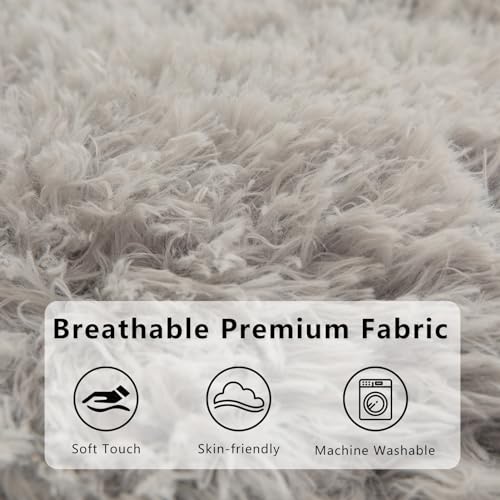 BYBYME Giant Faux Fur Bean Bag Chair for Adults with Filler T1937