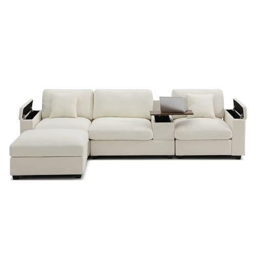Oversized Modular Sectional Sofa with Movable Ottoman E909