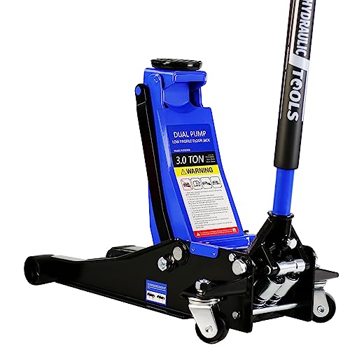 Pvillez Floor Jack, Heavy Duty Hydraulic Low Profile Steel Racing Jack, 2 Ton Capacity Blue H10635